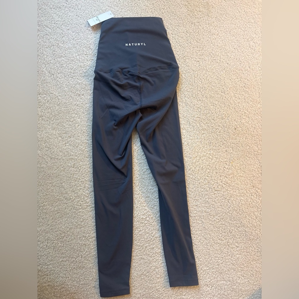 Naturyl Womens Dark Grey High-Waist Leggings